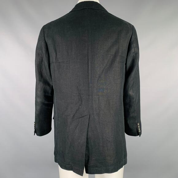 POLO by RALPH LAUREN Size M Black Linen Notch Lapel Sport Coat - Picture 3 of 10